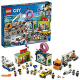 LEGO City Donut Shop Opening 60233 Store Opening Build and Play with Toy Taxi, Van and Truck with Crane, Easy Build with Minifigures for Boys and Girls (790 Pieces)