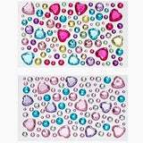 Peachy Keen Crafts 6 Sheets Self Adhesive Jewels - Rhinestone Sticker Gems - Multi Color Gemstone