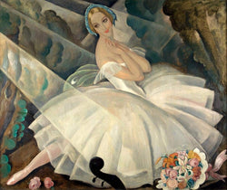 $50-$4000 Hand Painted Art Paintings by College Teachers - The Ballerina Ulla Poulsen in The Ballet Gerda Wegener Danish Girl Lili Oil Painting Reproduction - Old Famous Works -Size04