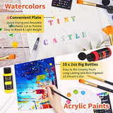 Deluxe Art Set, Acrylic Paint Set, Art Supplies with Acylic Paints, Oil Pastel, Colored Pencils, Markers, 2 Drawing Pads, Portable Painting Supplies for Artists Adults Teens Kids 9-12