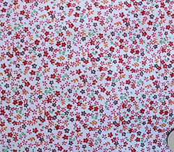 Polycotton Fabric Printed LOBELIA RED / 60" Wide / Sold by the Yard