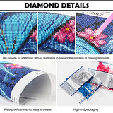 Flicues 5D Full Drill Diamond Painting Kit, DIY Diamond Rhinestone Painting Kits for Adults and Beginner Embroidery Arts Craft Home Decor-2 Pack Butterfly (12x16In)