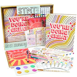 STMT DIY Artist Journaling Set by Horizon Group USA, Includes Watercolor Pad, Spiral-Bound Journal, 8 Watercolor Paint Tubes & 6-Well Paint Palette, 4 Gel Pens, 4 Brush Markers, Stickers & More