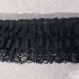 3-1/2 Inch Wide Ruffled Lace Fringe Lace Trim Skirt Extender Dress Sewing Accessory (2-Yards,