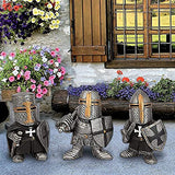 Miniature Knight Statues Ornaments, Medieval Knight Renaissance Crusader Funny Gnomes Guard Armor Cross Templar Suit Statue Figurine Sit Ornaments Garden Yard Art Bedroom Decoration (8 Knights)