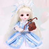 Y&D BJD Doll Daisy Blue Dress 1/6 SD Dolls Full Set 10inch Jointed Dolls Toy Action Figure + Makeup, Best Gift for Girls