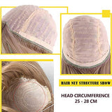 BJD Wig for 1/3 BJD Doll Heat Resistant Synthetic Fiber Light Blonde Long Loose Wavy Hair with Full Fringe Hair Wig for 1/3 1/4 1/6 BJD SD Doll