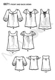 New Look Sewing Pattern 6871 Misses Tops, Size A (10-12-14-16-18-20-22)