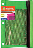 BAZIC 3-Ring Pencil Pouch with Mesh Window for School, Home, or Office Supplies (Assorted Colors.