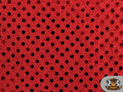 SMALL DOTS SEQUIN HOT RED FABRIC / 42" WIDE / SOLD BY THE YARD