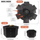 OurWarm Explosion Box Set, Explosion Gift Box Love Memory DIY Photo Album Scrapbook 6 Faces Surprise Box for Wedding Anniversary Graduation Birthday Gifts, Black