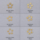 PH PandaHall 1 Box 300 PCS 6 Style Golden Brass Bead Spacers Jewelry Findings Accessories for