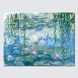 Wieco Art Water Lilies Floral Canvas Prints Wall Art by Claude Monet Famous Oil Paintings Flowers Reproduction for Kitchen Bedroom Bathroom Home Decor Modern Classic Landscape Pictures Giclee Artwork