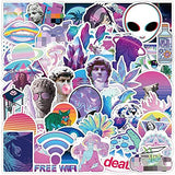 Vaporwave Stickers for Laptop Computer (50Pcs),Gift for Teens Adults Girl,Abstract Art Waterproof Stickers for Water Bottle,Hydroflask,Cute Aesthetic Vinyl Stickers for Skateboard,Car,Phone