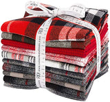 Mammoth Flannel Red 10 Fat Quarters Robert Kaufman Fabrics FQ-1451-10
