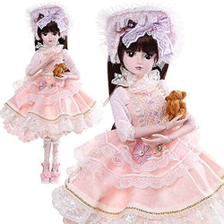 Funnybuy Girl Gift Doll 1/3 Dolls 23.6 inch 19 Joint Ball Jointed Dolls Full Set