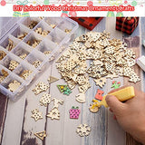 300 Pieces Unfinished Mini Wooden Christmas Ornaments DIY Wooden Christmas Ornaments Mini Blank Wood Slice Cutout Christmas Craft for Holiday Winter Xmas Tree Hanging Decoration DIY Craft,30 Styles