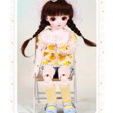 Y&D BJD Doll 1/6 SD Dolls Ponytail Girl Full Set 10 inch Jointed Dolls Toy Action Figure + Makeup, Best Gift for Girls