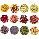 COYMOS Dried Herbs 100% Natural Dried Flowers for Candle Making, Resin Jewelry, Bath Bombs - Contains Hibiscus Flowers, Mint Leaves, Lavender Buds, Lemon Slices etc. (12 Botanical Varieties Total)