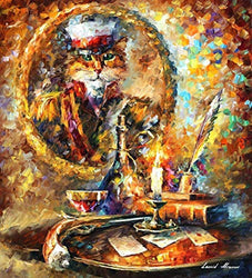 Cat Oil Painting Still Life Wall Art On Canvas By Leonid Afremov Studio - Old General