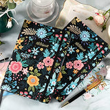 Journal/Ruled Notebook - Hardcover Ruled Journal with Thick Paper, 5.8" x 8.4", Back Pocket + Bookmark + Round Corner Paper + Banded + Floral