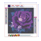 Flower Diamond Painting Kits for Adults, 5D Crystal Diamonds Art with Accessories Tools, Purple Rose DIY Art Dotz Craft for Home Décor, Ideal Gift or Self Painting