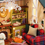 Taruor DIY Christmas Miniature Dollhouse Kit,Realistic Mini 3D Wooden House Room Craft with LED Lights Children's Gift Christmas Decoration