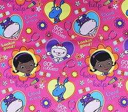 100% Cotton Fabric Quilt Prints - Dr McStuffins Hearts and Quotes/45 Wide/Sold by the yard SC-256