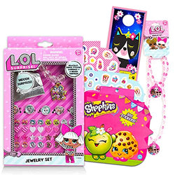 L O L Dolls Jewelry Box Bundle ~ 7 Pc LOL Jewelry Set with LOL Necklaces, Bracelets, Stickers, and More! (LOL Jewelry for Girls)
