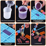 Domino Resin Molds, Tubala 28 Cavities Dominos Silicone Molds for Resin Casting Double 6 Epoxy Dominoes Mold Silicone Domino Game Molds with 2Pcs Painting Brushes for Personalized Dominoes