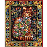 Artoree DIY 5D Diamond Painting by Number Kit for Adult, Full Drill Diamond Embroidery Kit Home Wall Decor-14x18" Abstract Cat