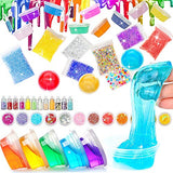 Unicorn Slime Kit - Slime Supplies Slime Making Kit for Girls Boys, Kids Art Craft, Crystal Clear Slime, Glitter, Unicorn Slime Charms, Fishbowl Beads Girls Toys Gifts for Kids Age 6+ Year Old