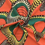 DTY African Print Fabric Senzo (1-1) Stretch Brushed Jersey Knit Apparel 58/60" Wide Sold BTY