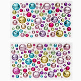 Peachy Keen Crafts 6 Sheets Self Adhesive Jewels - Rhinestone Sticker Gems - Multi Color Gemstone