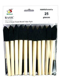 PANCLUB Paint Foam Brush Value Pack Value Pack 1 Inch - 25 Pack | with Wood Handles | Great for Art, Varnishes, Acrylics, Stains, Crafts