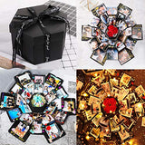 Explosion Box, DIY Surprise Photo Box, Handmade Creative Photo Album Scrapbooking, Gift Box with Decorative Lights for Wedding, Valentine’s Day, Birthday Party,Anniversary
