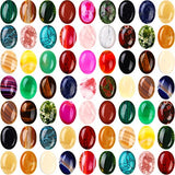 Equsion 50 Pieces Cabochons Stone Oval Bead Natural Gate Stone Charms Healing Crystal Stone Cabochons for Jewelry Making Charms Pendants Earrings DIY, 13 x 18 mm/ 0.5 x 0.7 Inch