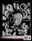 Midnight Dragon Coloring Book: Black Background Coloring Book For Adults With 49 Illustration Coloring Pages. Great Stress Relief Coloring Book For Adults And Teens