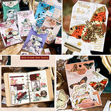NOGAMOGA Butterfly and Flower Gold Foil Stickers Set (240 Pieces) - Decorative Colorful Assorted Vintage Washi Sticker for Scrapbooking, Junk Journal, Arts and Crafts