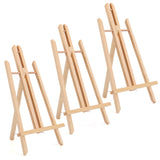Tosnail 3 Pack 16" Natural Wooden Easel Stand Tabletop Easel Painting Easel
