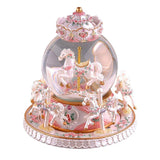 LUCKSTAR Rotate Music Box - Luxury Carousel Music Box Crystal Ball Music Box with Castle in The Sky Tune Creative Home Decor Ornament Gifts Perfect Birthday Gift Valentine's Day