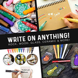Acrylic Paint Pens for Rocks Painting, Glass, Metal, Canvas, Easter Egg, Halloween Pumpkin, Wood, Ceramic, Fabric, Photo Album, DIY Craft Supplies, Acrylic Paint Marker Pens Set of 12 Colors