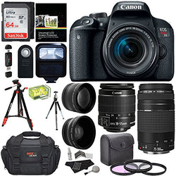 Canon EOS REBEL T7i EF-S 18-55 IS STM Kit, EF 75-300mm III, SanDisk 64GB, XIT Wide Angle, Telephone