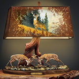 The Wilderness Challenge Sculptural Deer Lamp with Al Agnew Art on Fabric Shade by The Bradford