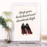 Fashion Inspirational Art Print Makeup Art Set of 4 (8"X10" Canvas Fashion Women Painting,Motivational Phrases Art Poster for Women or Girls Room Home Decor,No Frame