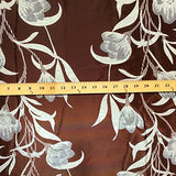 Brown Velvet Jacquard Damask Fabric 118'' Wide sold By The Yard for Curtains, Drapery, Upholstery