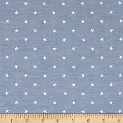 Kaufman Sevenberry Classiques Chambray Stars Denim Fabric by The Yard
