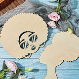 2 Pieces African Girl Wooden Cutouts DIY Wooden Crafts Template Silhouette Template Mother and Child Wreath Cutout Head Wooden for DIY Mother's Day Present Crafts Wreath Door Sign Wall Decor