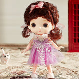 Mini 6.3 Inch Doll 13 Movable Joints 1/8 Multi-Color Eyeball Doll and Clothes Can Dress Up Girls Toys Birthday Gifts