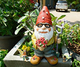 Twig & Flower The Beautiful Gift of Flowers Gnome - 9.5 Inches Tall - Hand Painted and Adorably Designed by